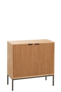J-Line cabinet on legs - 2 doors - wood/metal - natural