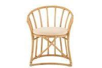 J-Line chair + cushion - jute/textile - natural/white