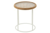 J-Line Side table Mati Spruce/Metal Natural/White