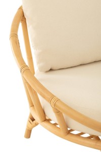 J-Line chair + cushion - jute/textile - natural/white