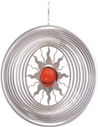 BlinQ Art Wind Spinner Sun Stainless Steel 735561 - 172 mm round - Glass ball 35 mm