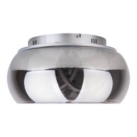 LED ceiling light "Malou" Ø 45 cm, 23.5 cm high, made of metal, smoke glass, integrated LEDs, warm white