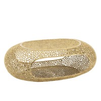 J-Line Salon Table Ovaal aluminium goud bevlekte groot