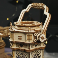 Music Box Wood DIY 3D Puzzle Victorian Lantern, Robotime, AMK61, 14x11.5x30cm