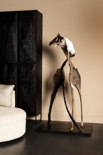 Skye Black Alu Statue Giraffe Shaped Large