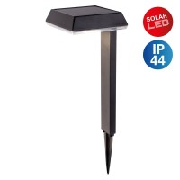 Solar decorative spit "Sigi", 79 cm high, plastic, black, integrated LEDs, warm white