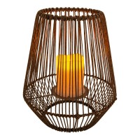 LED solar lamp "Plasto" Ø 26 cm outdoors made of brown metal and plastic