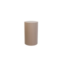 Side Table / Pillar- Cylinder - MDF - Taupe -30x54cm