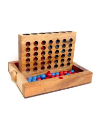 Logic Giochi Wooden Board Game 4 in a Row, LG139, 19x15.5x4cm