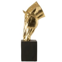 J-Line Paard Op Voet  Magnesiumoxide Goudkleurig/Zwart Large