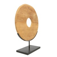 The Teak Disc on Stand - L