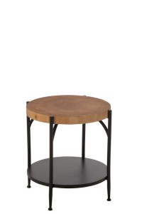 J-Line Side table Bio MDF/Iron Black/Natural