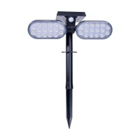 LED solar spotlights "Paco" for the outdoor area with a permanently built-in LED, solar and spit made of plastic in black, height 31.9 cm