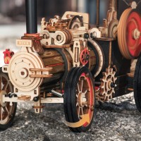 Robotime, 3D DIY Houten Modelbouwpakket, Steam Engine, LKA01, 32x6x23,5cm