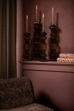 Galinda Brown Ribbed Glass Candle Holder Bulby L