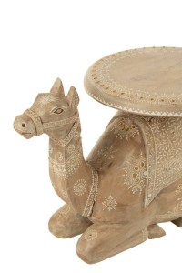 J-Line Side table Camel Mango Wood Naturel/White