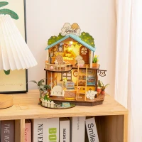 DIY Huisje Puppy's Cozy Villa with LED lighting, Robotime, DG169, 22x18.3x23.5cm