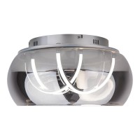 LED ceiling light "Malou" Ø 45 cm, 23.5 cm high, made of metal, smoke glass, integrated LEDs, warm white