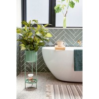 Colyn Bloempot op Standaard - H60 x Ø19 cm - IJzer - Mintgroen