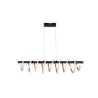 LED -hanglamp "Belleza", moderne metalen hanglamp en plastic zwart, goud en wit, met stevig ingebouwde LED's, 100 cm lang. De ideale verlichting voor woonkamer, eetkamer of keuken.