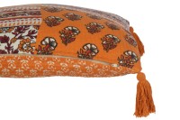 J-Line cushion Flowers + Tassels - cotton - orange