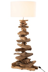 J-Line lamp + shade - wood - natural/beige - medium