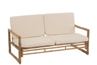 J-Line Rattan sofa - 2 people - bamboo/textile - natural