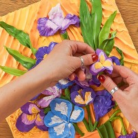 Okto clay DIY 3D Artwork with foam clay, Irises, 10007, 30x40cm