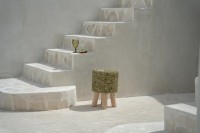 The Raffia Tressed Stool - Jungle Green