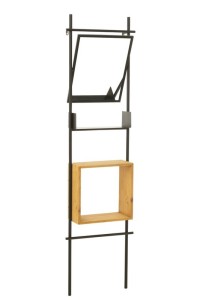 J-Line Wall Shelf With Mirror Tina Wood/Iron Black/Natural