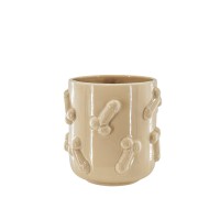 Pot - Dick - Keramiek - Beige - 17,5x17,5x17,5cm