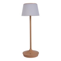 Solar battery lamp "Emmi" 38 cm high, umbrella Ø 13 cm, metal in almond and white plastic, for the outdoor area, dimmable CCT.