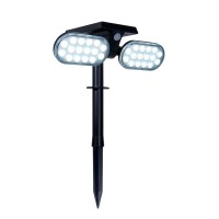 LED solar spotlights "Paco" for the outdoor area with a permanently built-in LED, solar and spit made of plastic in black, height 31.9 cm