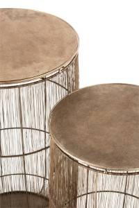 J-Line side table Baskets High Antique - metal - brown