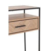 J-Line Console Zigzag 2 Lades Hout/Metaal Naturel/Zwart
