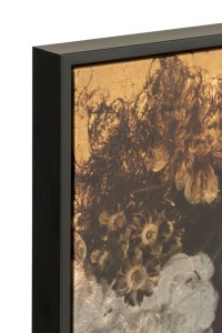 J-Line Frame Woman Flowers Canvas/Wood Mix