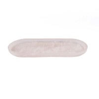 Het ovale bord van hars - roze wit