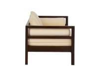 J-Line Conie sofa bed - mattress + 4 pillows - wood - dark brown