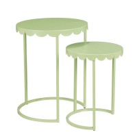 Lara Side table - Set of 2 - H51 x Ø40 cm - Metal - MintGroen