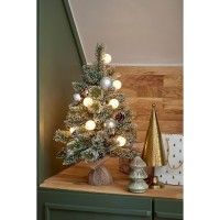 Kaprun Kunstkerstboom in Jute met LED Verlichting en Timerfunctie - H60 x Ø39 cm - Zilver, Groen