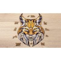 Eco Wood Art (EWA) Houten Legpuzzel Lynx size S, 1836, 24,7x19,5x0,5cm