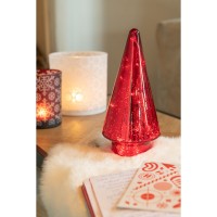 J-Line Kerstboom - glas - rood - medium - LED
