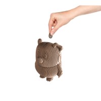 Eco Wood Art (EWA) 3D Houten Bouwset Spaarpot, Winnie the Pooh, 4172, 10,3x11x21,5cm