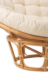 J-Line Rattan sofa - with cushion - jute/textile - natural
