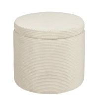 Poef met Opbergruimte - H41 x  Ø42 cm - Off-white