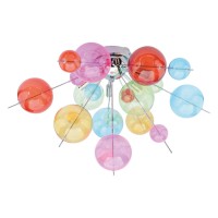 Plafondlamp "explosie" gekleurd gemaakt van metaal en glas, G9 -frames, plafondlamp voor eetkamer, woonkamer, gang of kantoor, Ø57 cm
