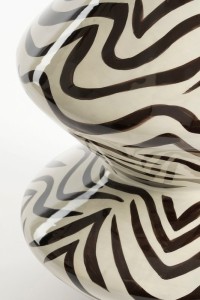 Stratt Vase - H38 x Ø21 cm - Ceramic - Black, White