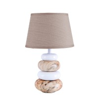 Ceramic table lamp "Stoney", ceramic table lamp in brown, with E14 socket, table lamp for dining room, living room, hallway or office, or as a bedside lamp, 31 cm high
