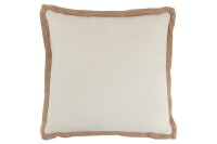 J-Line cushion Border Woven Square - polyester - beige