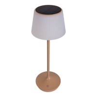 Solar battery lamp "Emmi" 38 cm high, umbrella Ø 13 cm, metal in almond and white plastic, for the outdoor area, dimmable CCT.